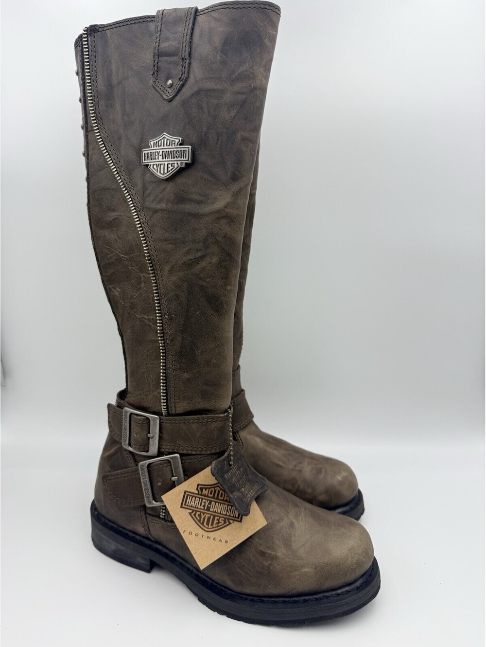 Harley-Davidson Women's Sennett 15.5" D83864 Distressed Olive Boots Size 5 NWT